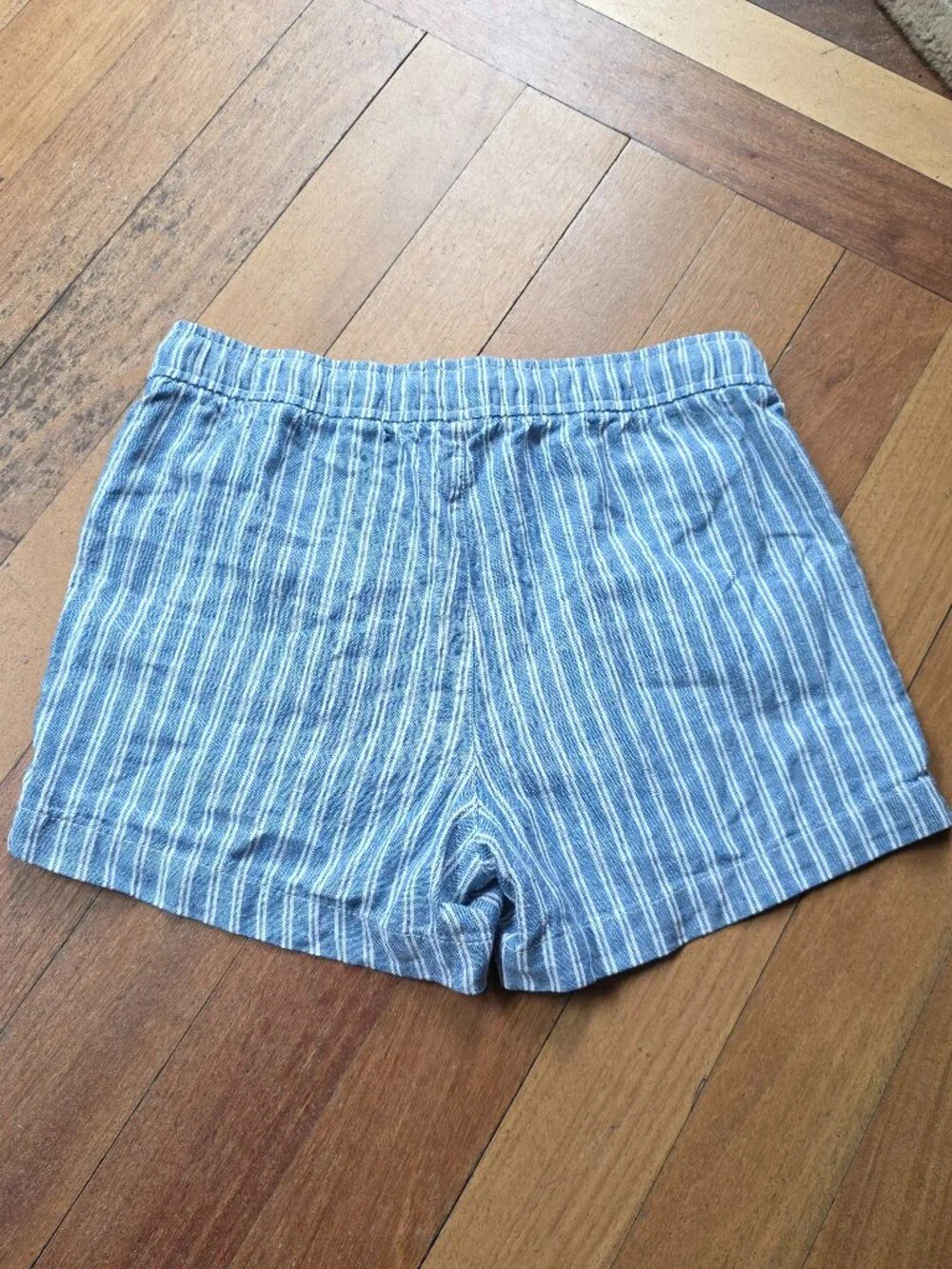 Old Navy Girls Blue/White Striped Linen Shorts Size XL (14-16)